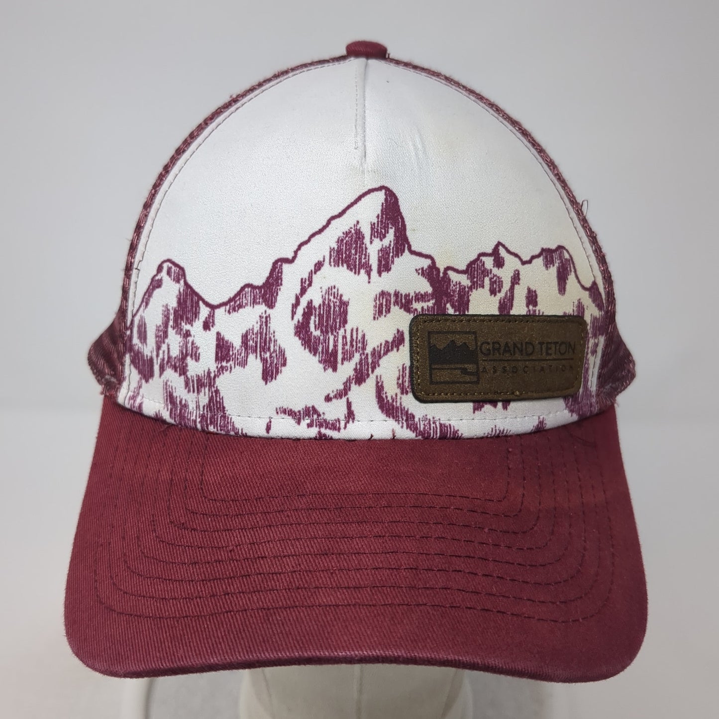 Grand Teton Association Snapback Trucker Hat Red One Size Mesh Back