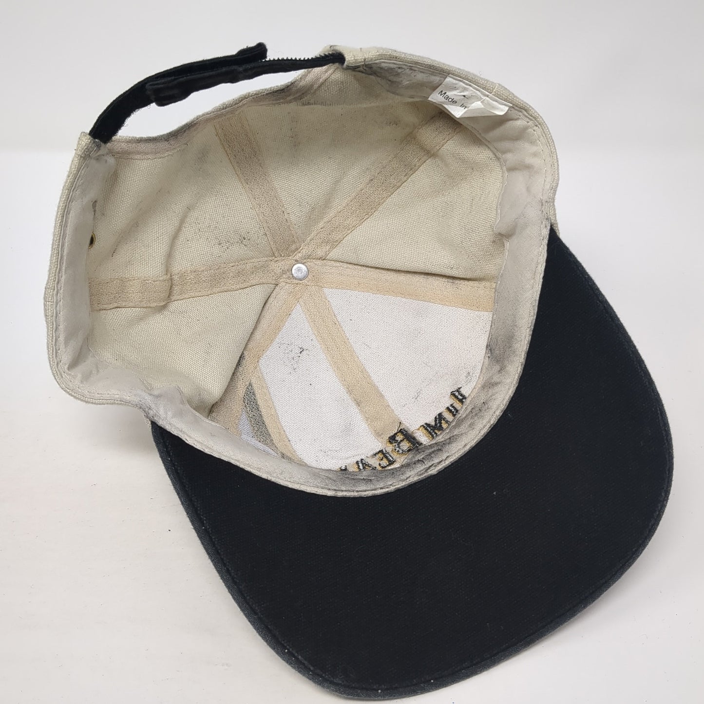 Jim Beam Strapback Hat Beige One Size Adjustable Colorblock Vent Holes