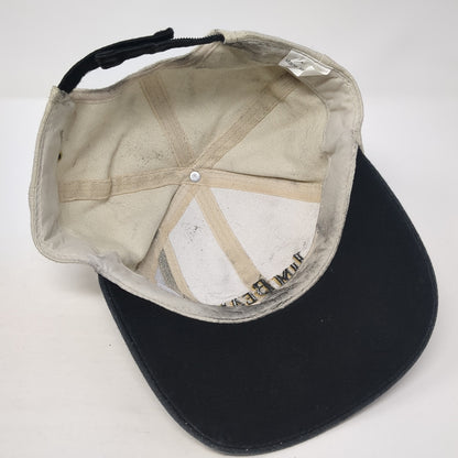 Jim Beam Strapback Hat Beige One Size Adjustable Colorblock Vent Holes