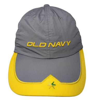 Old Navy Strapback Hat Gray Large Adjustable Embroidered Fleece Lined Nylon