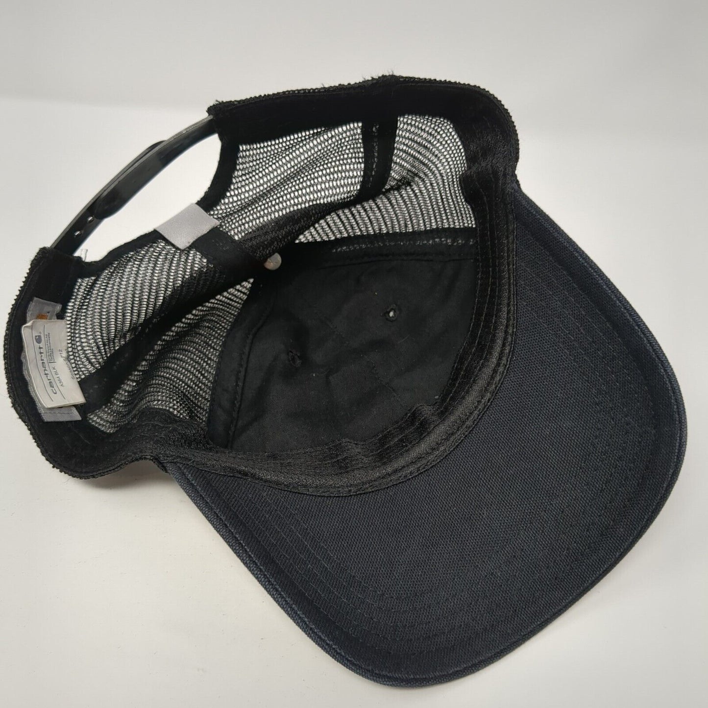 Carhartt Snapback Trucker Hat Black One Size Adjustable Embroidered Mesh Back