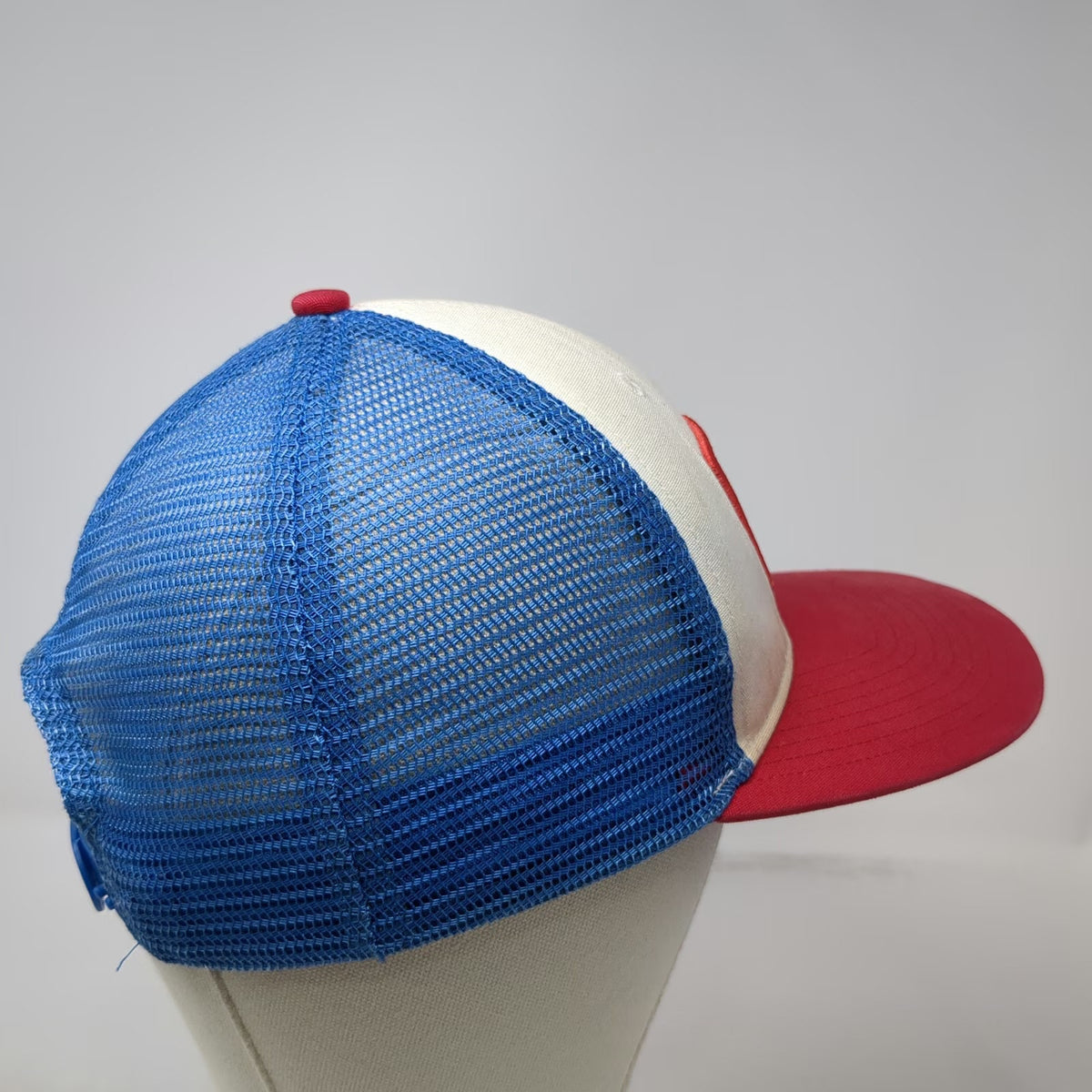 Patagonia Trucker Hat White Red Blue One Size Mesh Snapback Mountain Patch