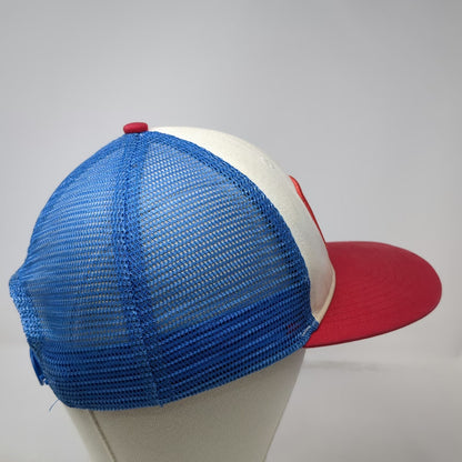 Patagonia Trucker Hat White Red Blue One Size Mesh Snapback Mountain Patch