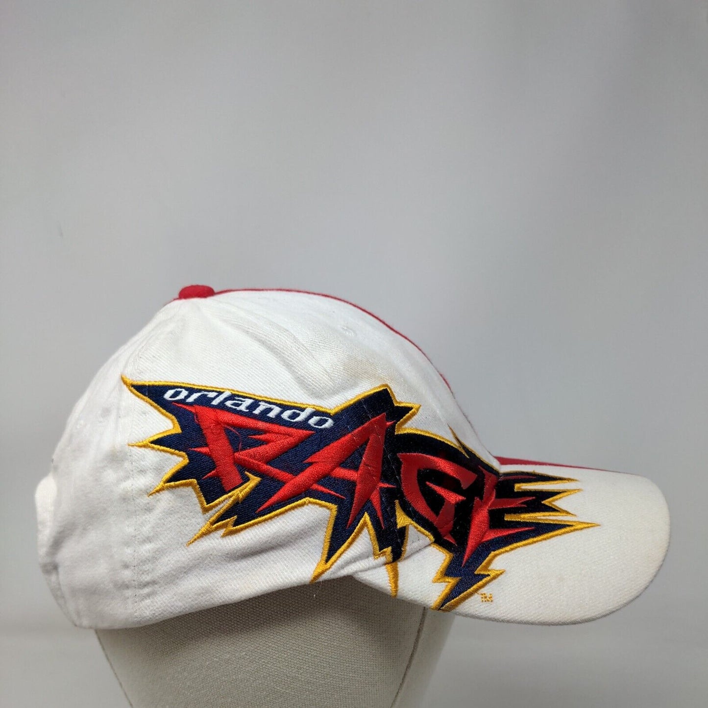 Orlando Rage XFL Strapback Hat Red White Embroidered Logo Big Side Hit OSFA