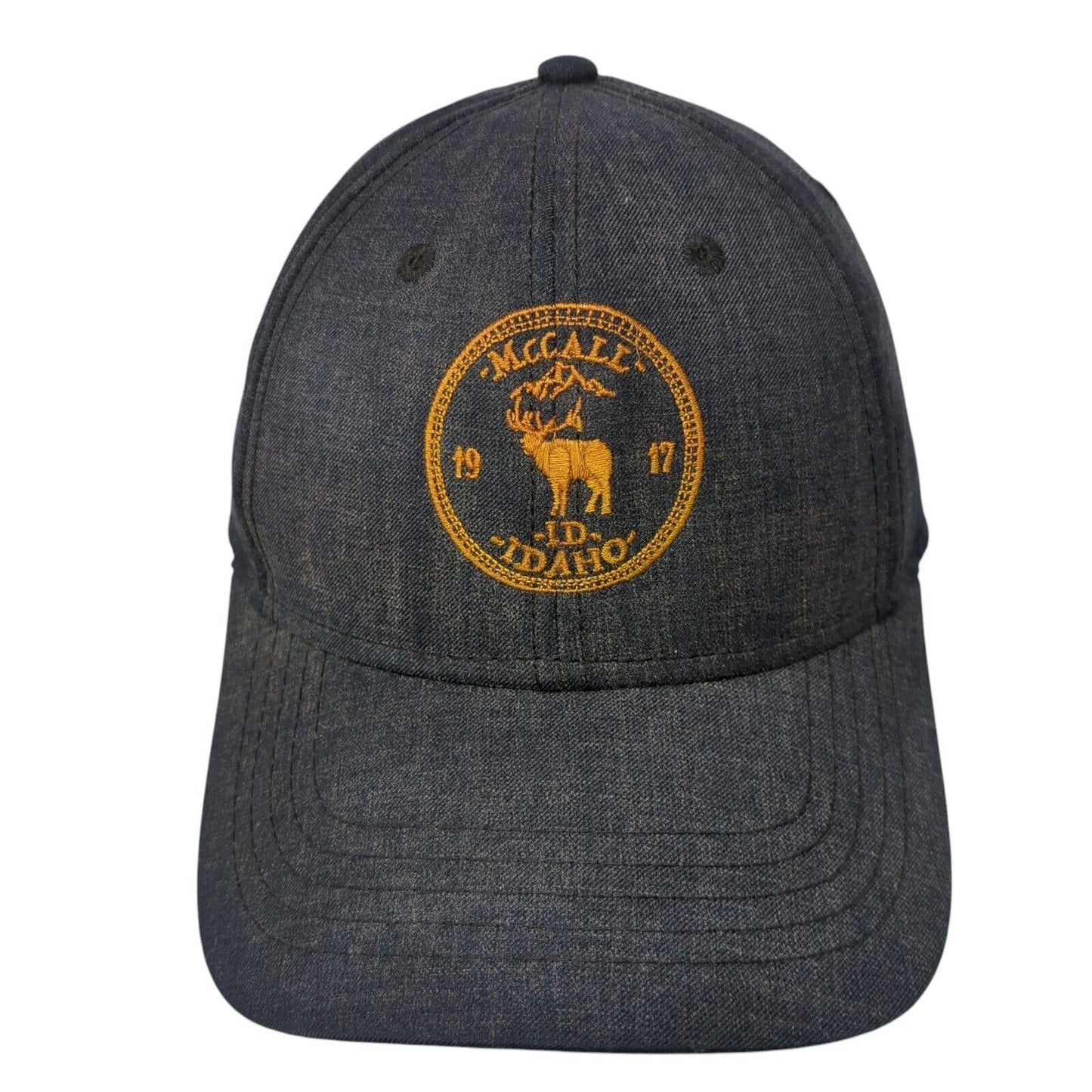 McCall Idaho 1917 Strapback Hat Blue One Size Adjustable Embroidered ACE USA