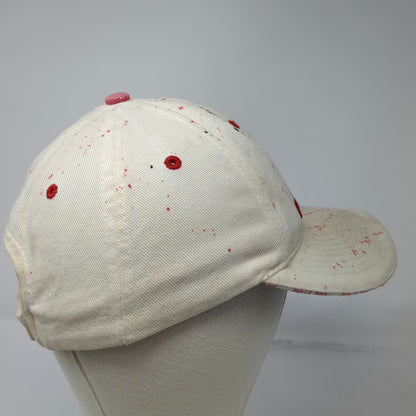 Design Dynamix Bully Dog Logo Baseball Cap Beige One Size Paint Splatter Hat