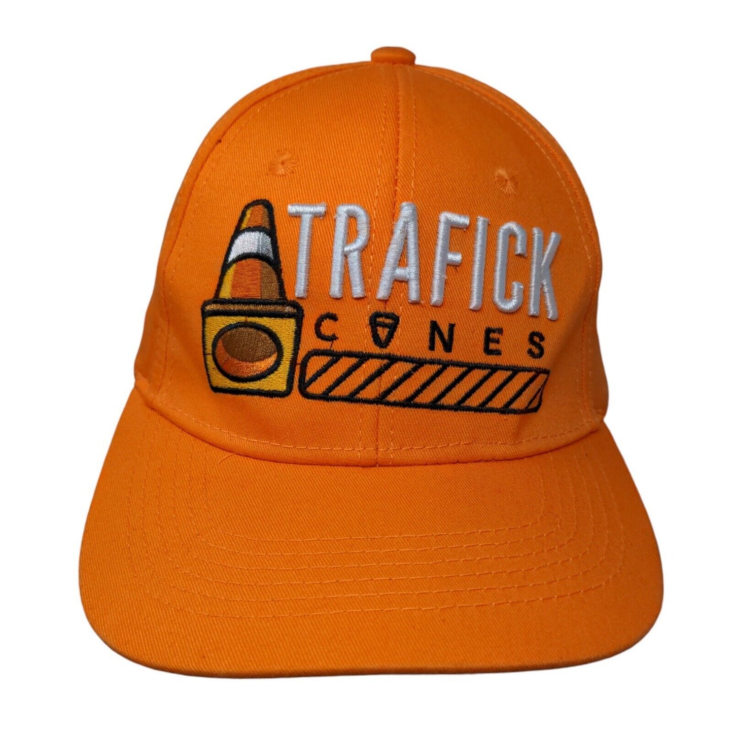 Trafick Cones Snapback Hat Orange OS Adjustable Embroidered The Classics Yupoong