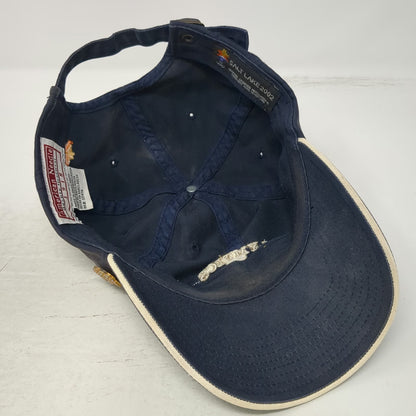American Needle Baseball Cap Blue OS 2002 Salt Lake Olympics Hat Pins Vintage