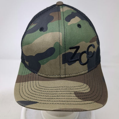 New Era Trucker Hat Green Camo One Size Mesh Snapback ZCC 9FIFTY Flat Brim