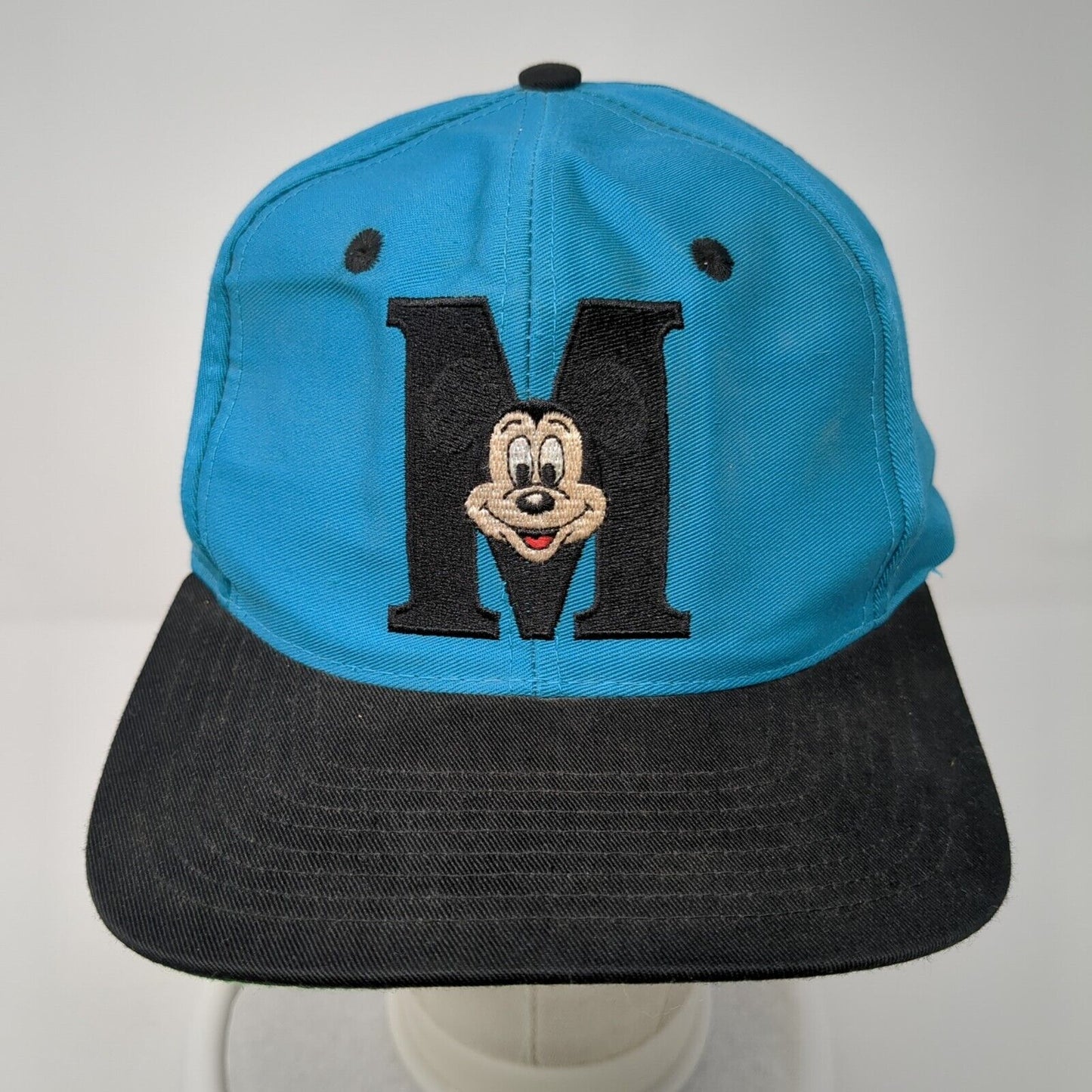Mickey Mouse Snapback Hat Blue One Size Adjustable Embroidered Goofy's Hat Co