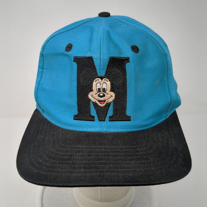 Mickey Mouse Snapback Hat Blue One Size Adjustable Embroidered Goofy's Hat Co