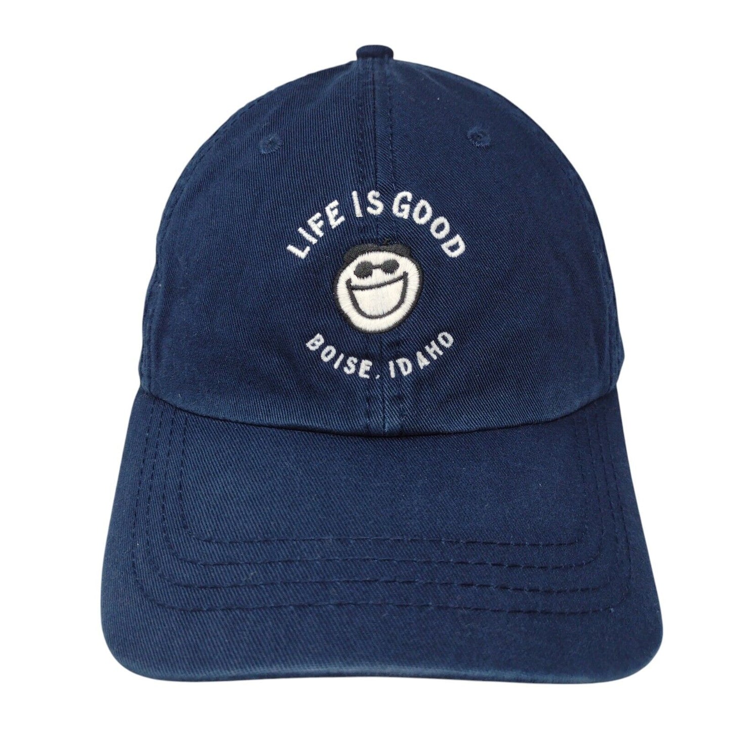 Life is Good Boise Idaho Slideback Hat Blue OSFA Adjustable Embroidered Cotton
