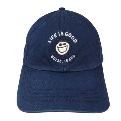 Life is Good Boise Idaho Slideback Hat Blue OSFA Adjustable Embroidered Cotton
