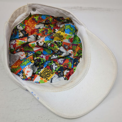 Disney Parks Army Cap White OSFM Strapback Abstract Mickey Graphic Cotton Hat