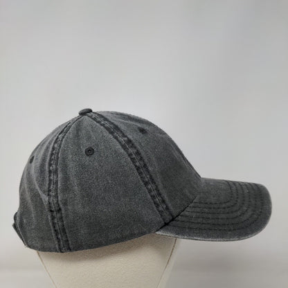 Otto Strapback Hat Gray OSFM Adjustable Vented Holes 6 Panel Blank Cotton