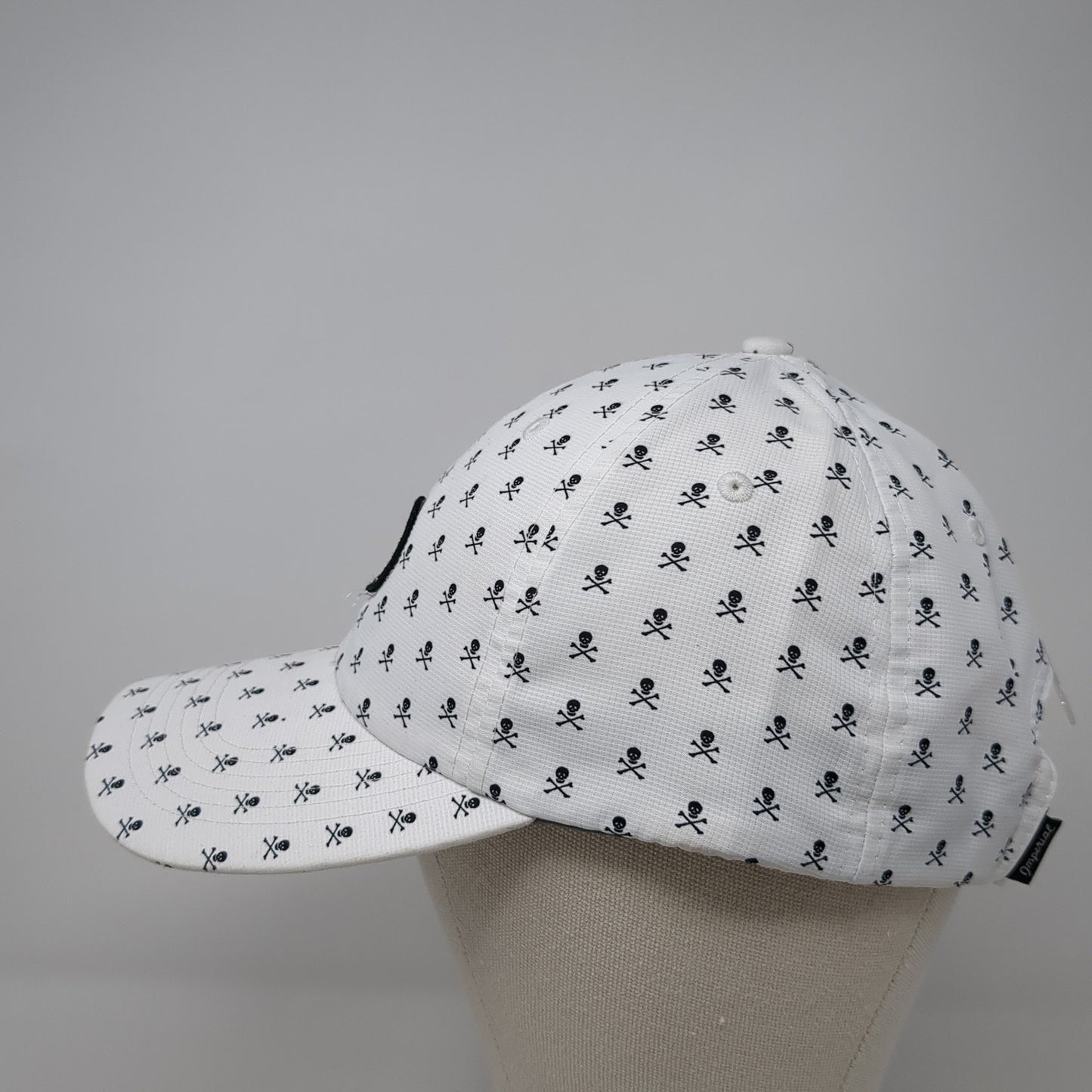 Skull & Crossbones Strapback Hat White One Size Adjustable Imperial