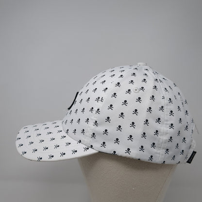 Skull & Crossbones Strapback Hat White One Size Adjustable Imperial