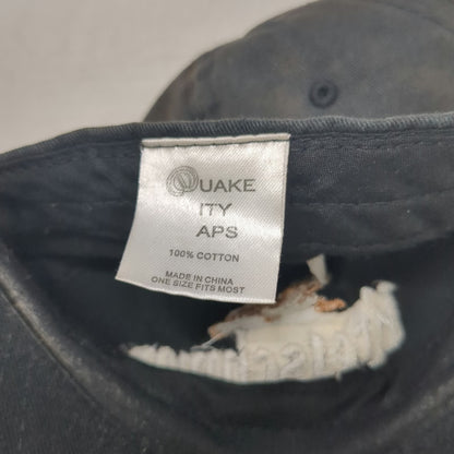 Quake City Baseball Cap Black Gold White One Size Kretschmar Deli Cotton Hat