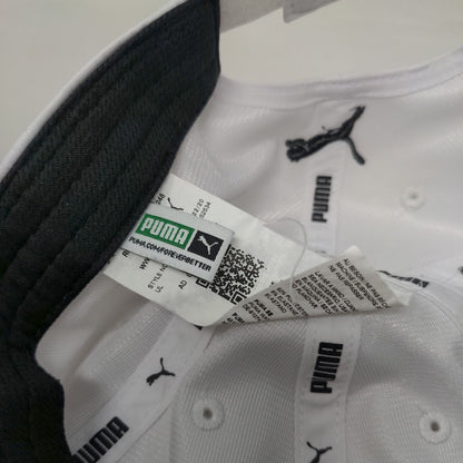 PUMA Strapback Hat White One Size Adjustable Embroidered Logo Vented Holes