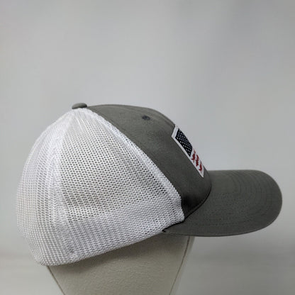 Columbia PFG Fish Flag Fitted Trucker Hat Gray L/XL Mesh Back Colorblock