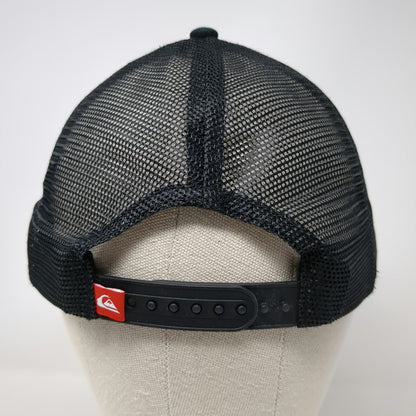 Quiksilver Trucker Hat Black One Size Mesh Back Snapback Boardriding Logo Patch