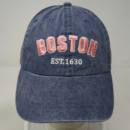 Bay State Apparel Baseball Cap Blue Red White One Size Washed Cotton Boston Hat