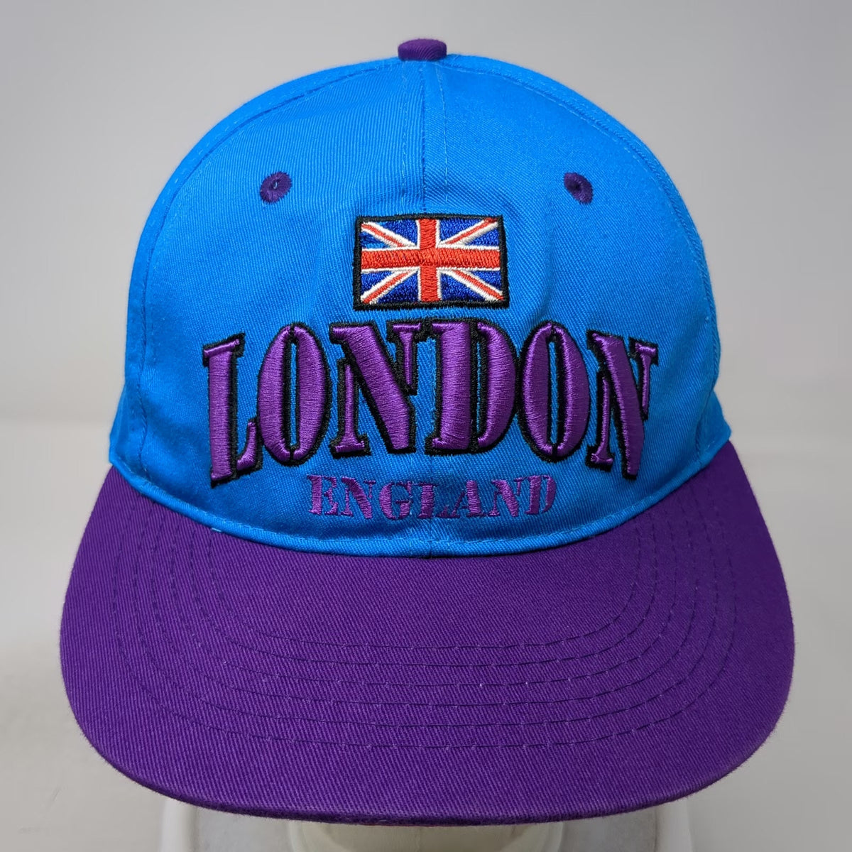 Great Britain Snapback Hat Blue Purple One Size London England Union Jack