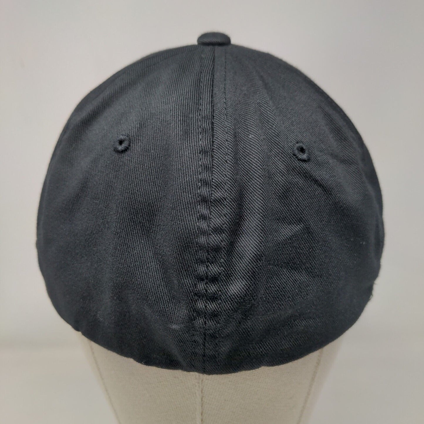 Flexfit Yupoong Fitted Hat Black Large-XL Solid Blank 6 Panel Vent Holes
