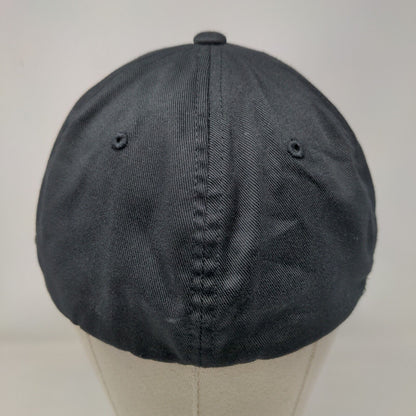 Flexfit Yupoong Fitted Hat Black Large-XL Solid Blank 6 Panel Vent Holes