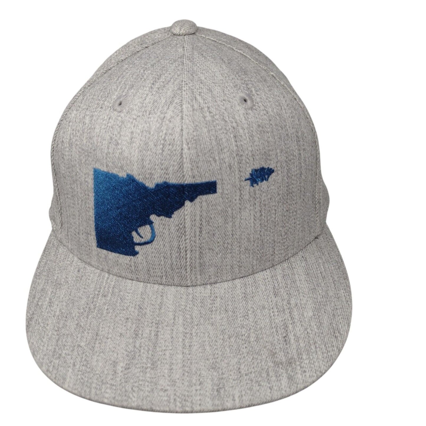 Idaho Gun Fitted Hat Gray 7 1/4-7 5/8 Embroidered 210 Fitted 6 Panel
