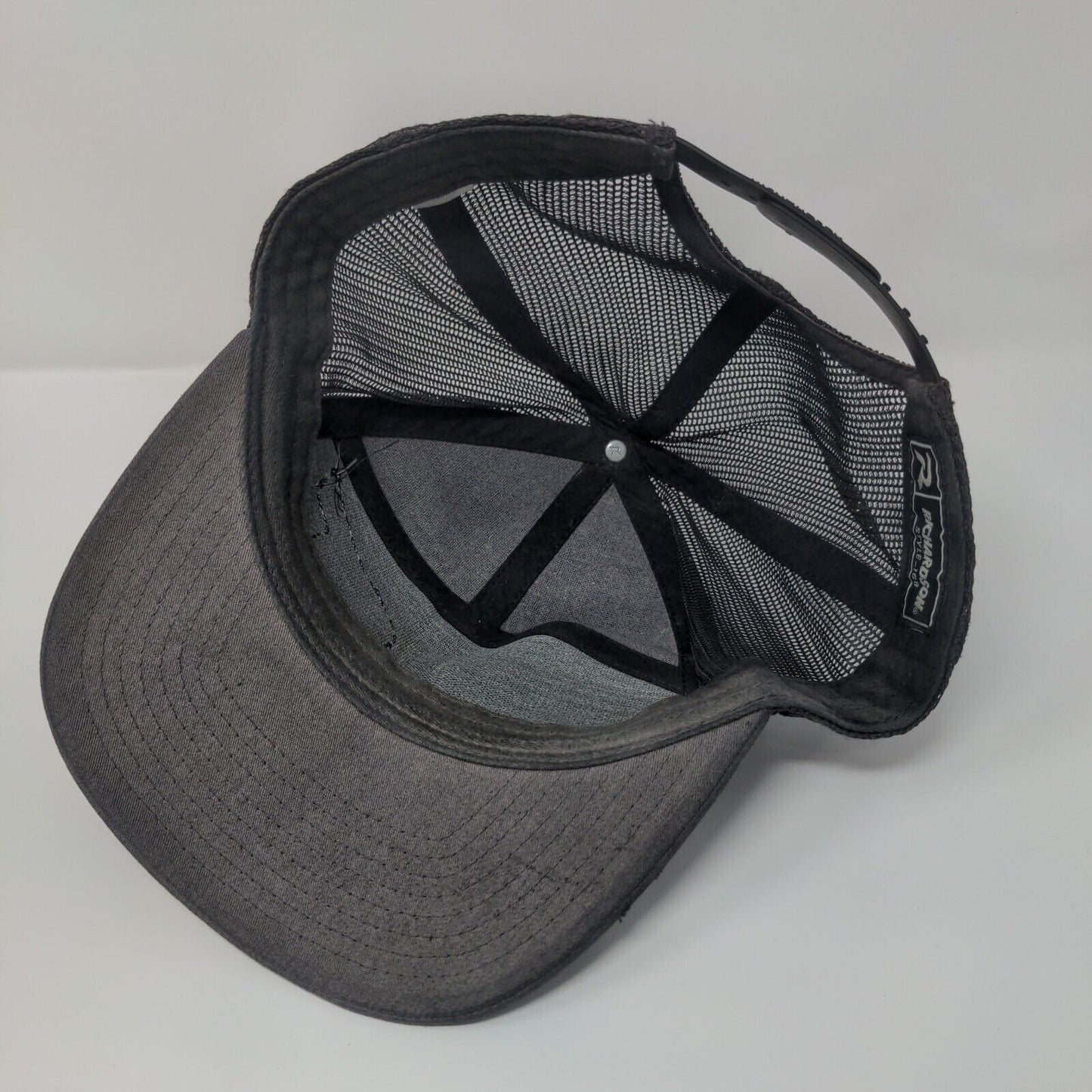 Richardson Snapback Trucker Hat Black One Size Adjustable Mesh Back 6 Panel