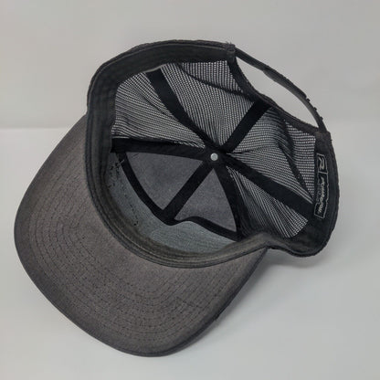 Richardson Snapback Trucker Hat Black One Size Adjustable Mesh Back 6 Panel