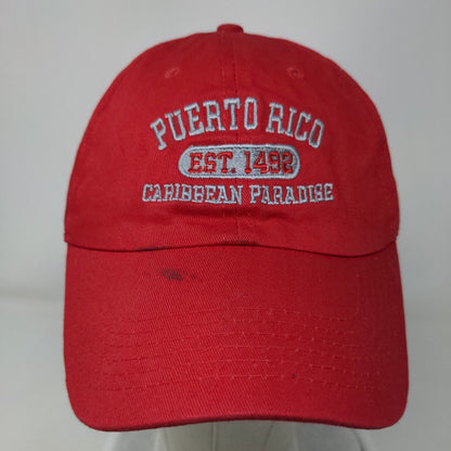 Puerto Rico Caribbean Paradise Slideback Hat Red One Size Embroidered