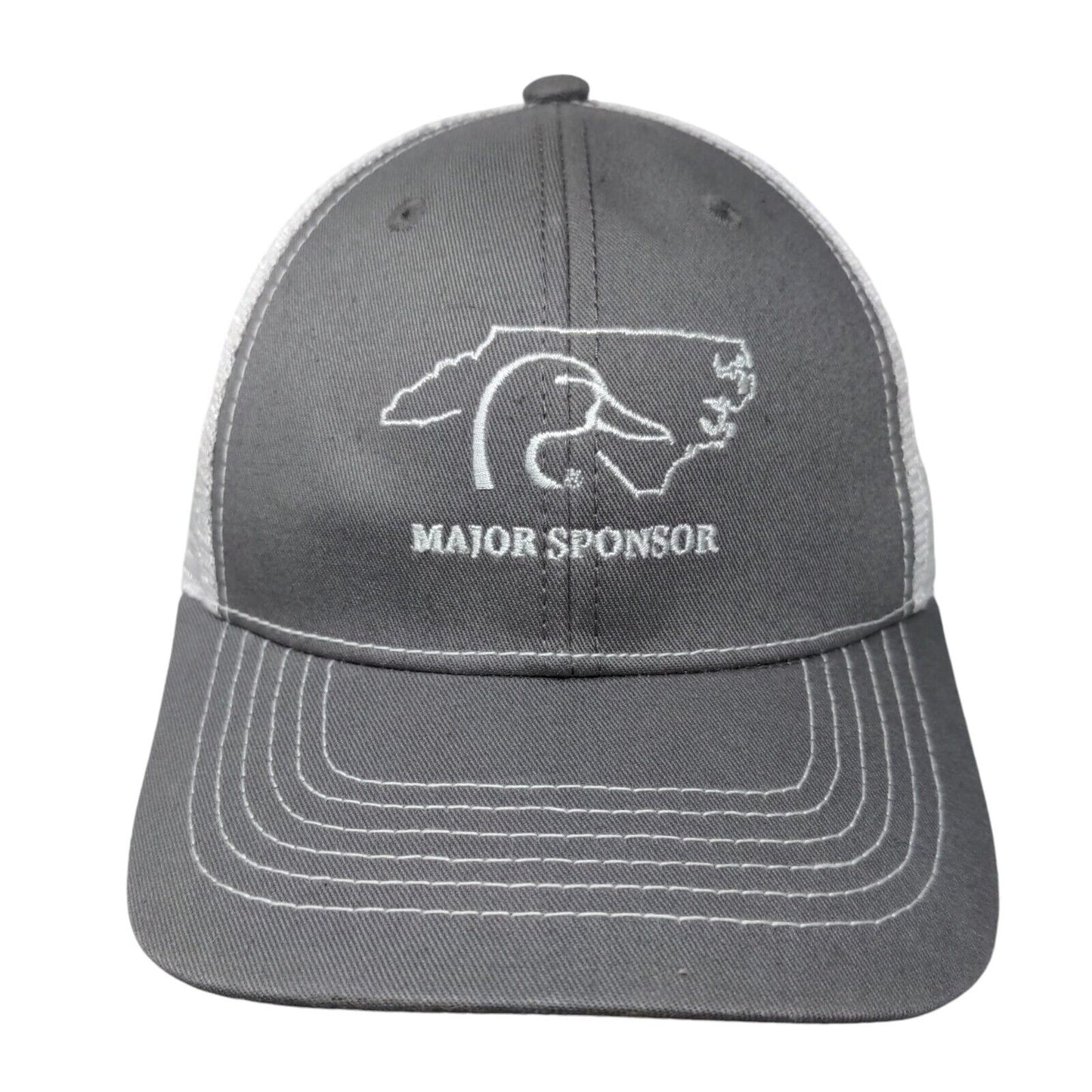 Major Sponsor Snapback Mesh Back Trucker Hat Gray One Size 6 Panel