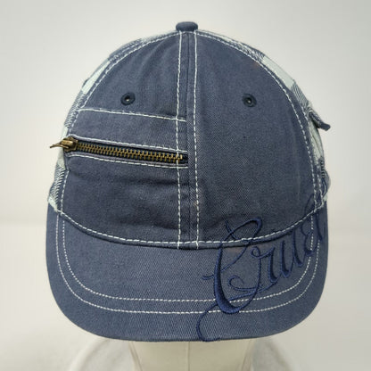 Cruel Girl Baseball Cap Blue White One Size Zipper Side Pocket Strapback Hat