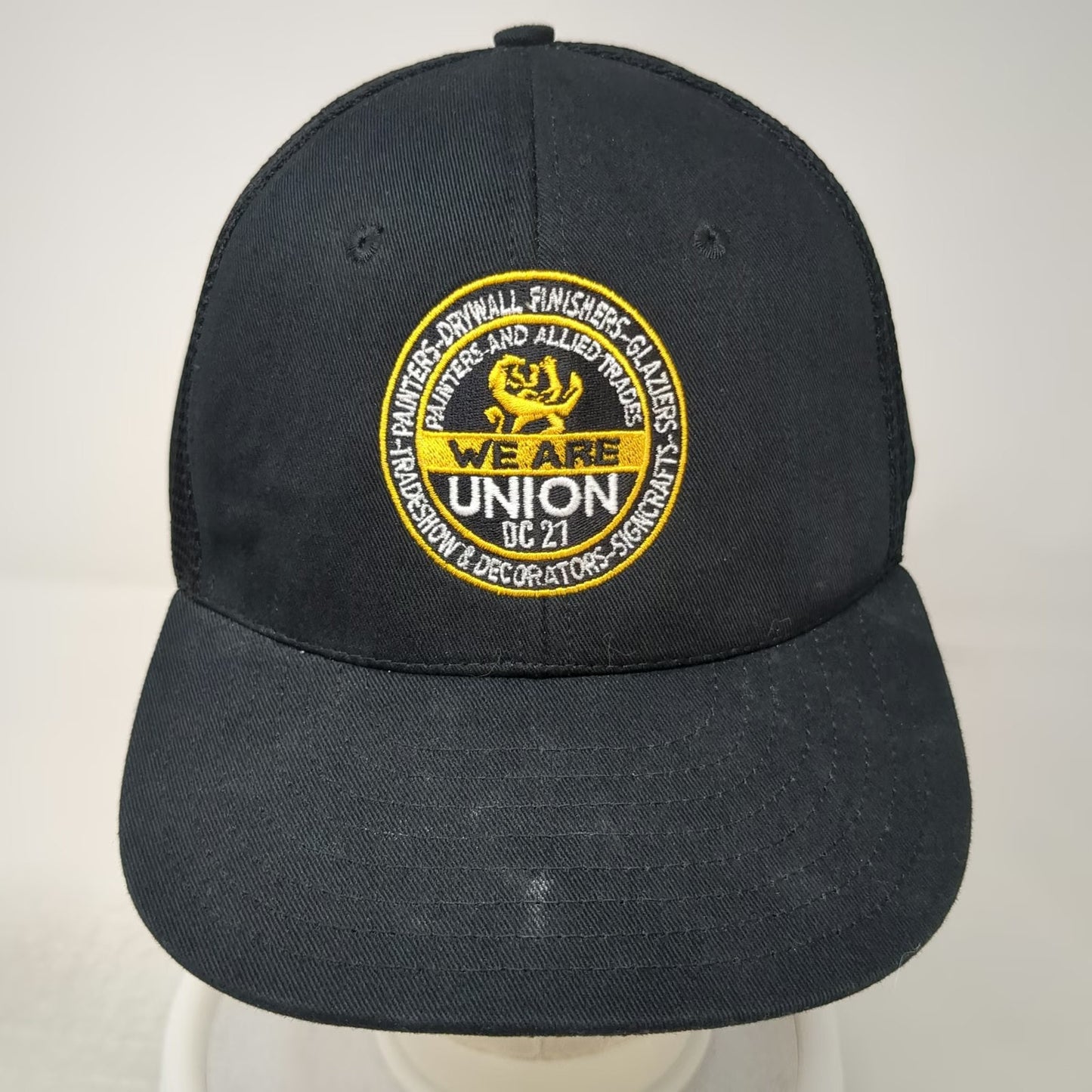 Unionwear Black Trucker Hat One Size IUPAT DC 21 Painters Union Mesh Snapback