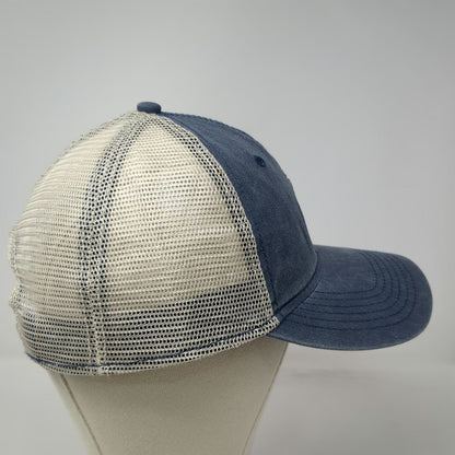 George Trucker Hat Blue One Size Mesh Back Snapback Curved Brim Cotton