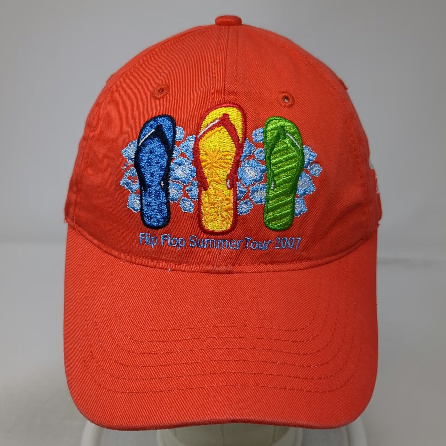 Kenny Chesney Baseball Cap Orange OS Flip Flop Summer Tour 2007 Concert Hat