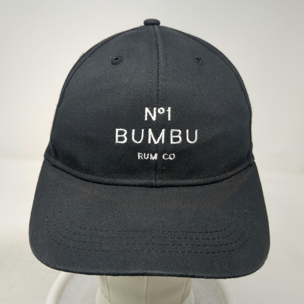 Bumbu Rum Co. Snapback Hat Black One Size Embroidered Logo Cotton 6 Panel Cap