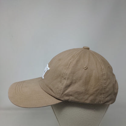 NY Slideback Hat Tan One Size Adjustable Embroidered Solid 6 Panel