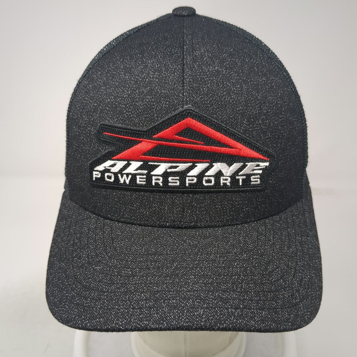 Pacific Headwear Trucker Hat Black OSFM Alpine Powersports Logo Mesh Snapback