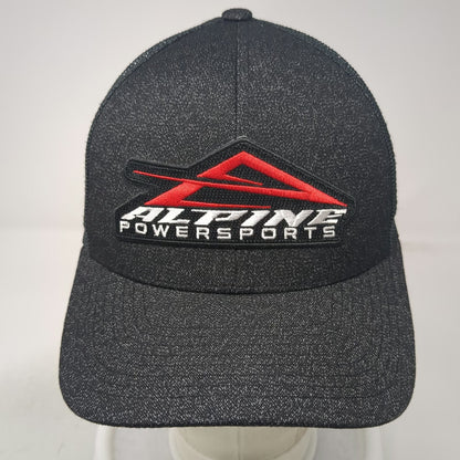 Pacific Headwear Trucker Hat Black OSFM Alpine Powersports Logo Mesh Snapback