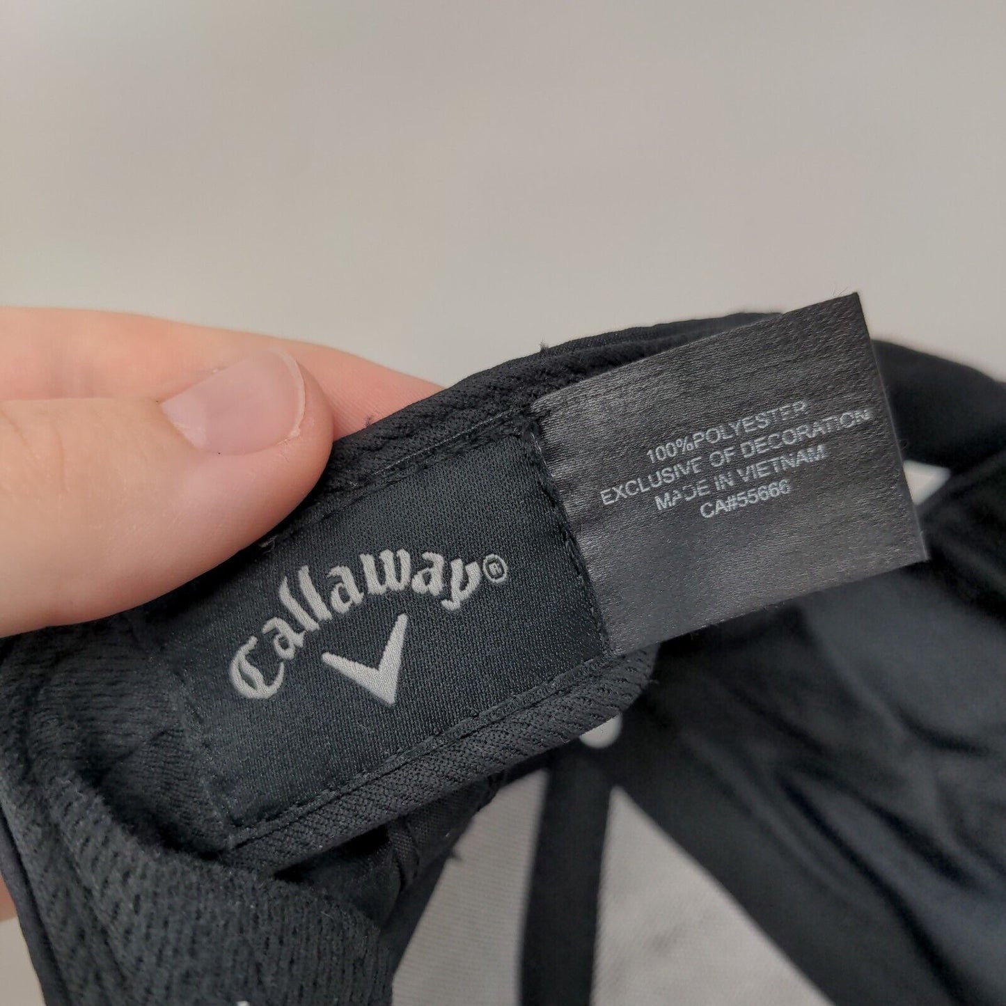 Callaway Strapback Hat Black One Size Adjustable Solid Vent Holes