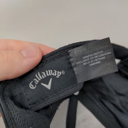 Callaway Strapback Hat Black One Size Adjustable Solid Vent Holes