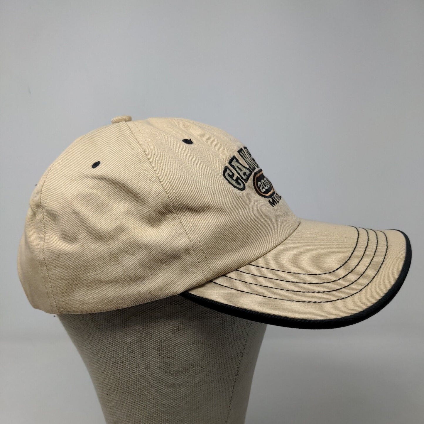 Ahead Men's Strapback Hat Tan Embroidered Cancun Y2K Vintage 2001 Logo