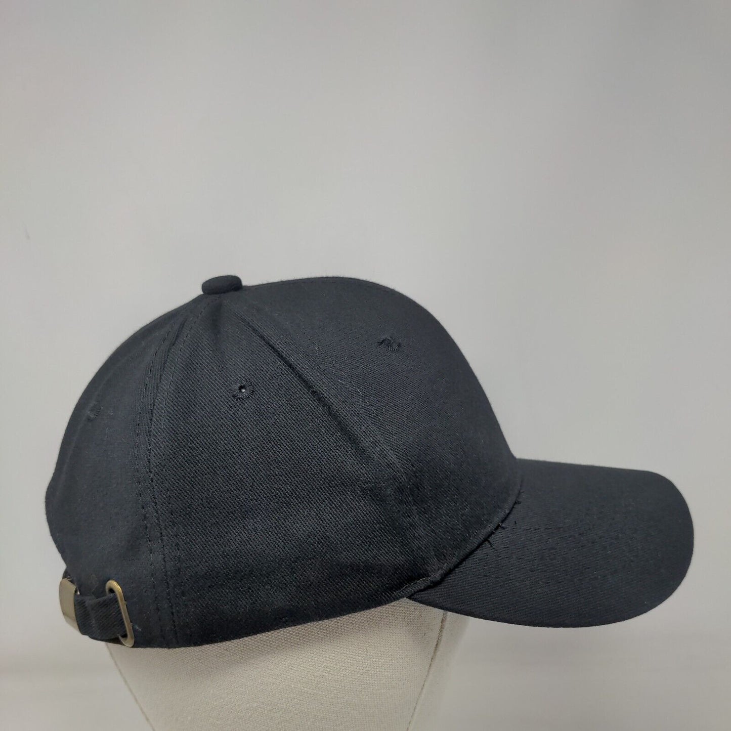 Unbranded Slideback Hat Black One Size Adjustable Blank 6 Panel Solid