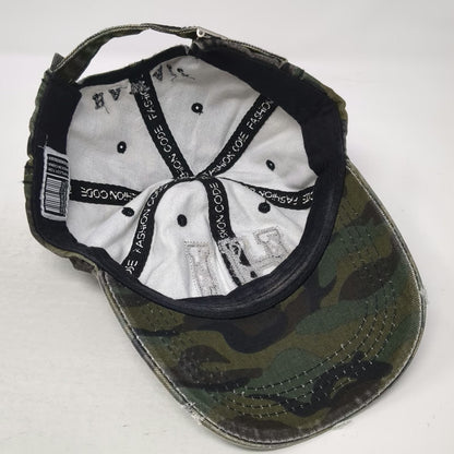 Fashion Code Hawaii Baseball Cap Green Camo HI Distressed Hat One Size Slide