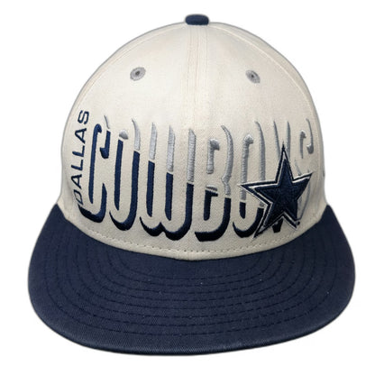 New Era Dallas Cowboys NFL Snapback Hat White Blue Size L Flat Brim Green Under