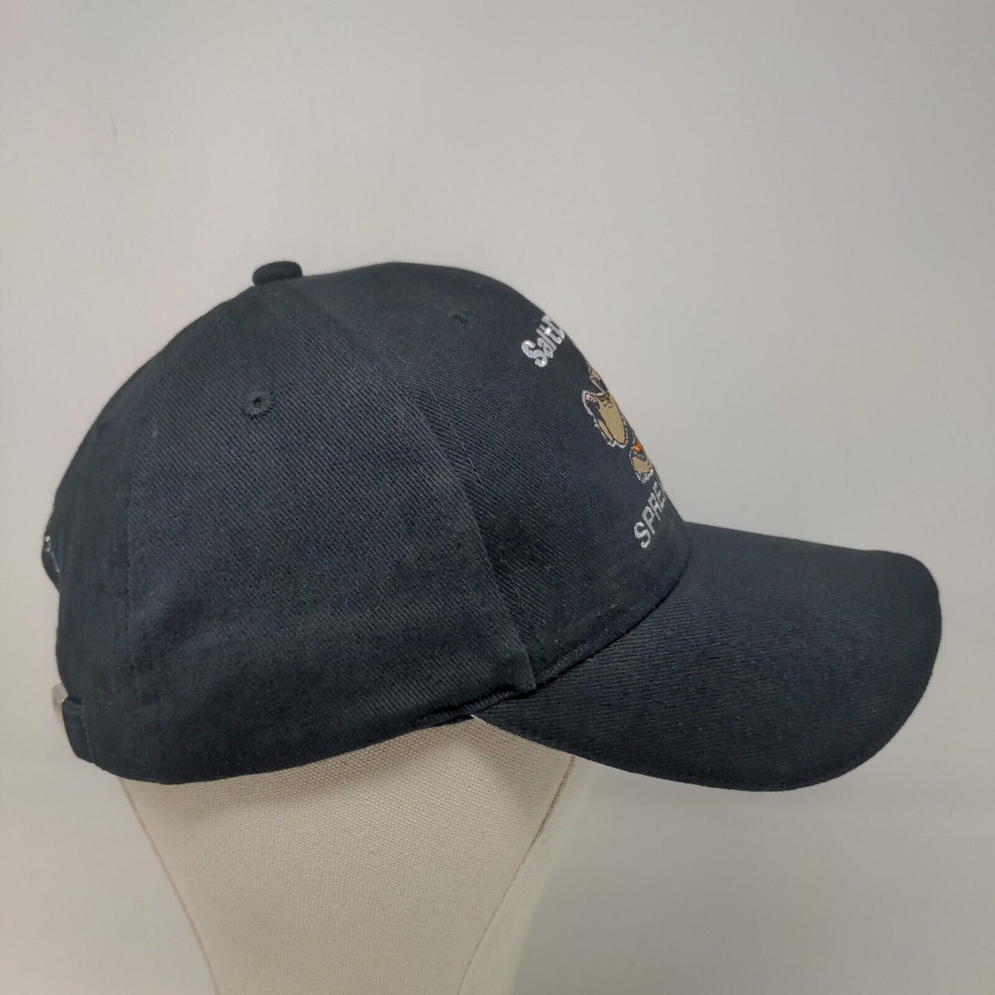 Salt Dogg Spreaders Men's Slideback Hat Black Adjustable Embroidered Logo Cotton