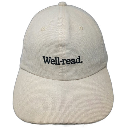 Book of the Month Beige Baseball Cap One Size Corduroy Well-read Side Logo Hat